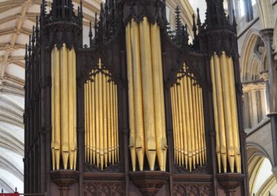 The organ case in Lincoln Cathedral